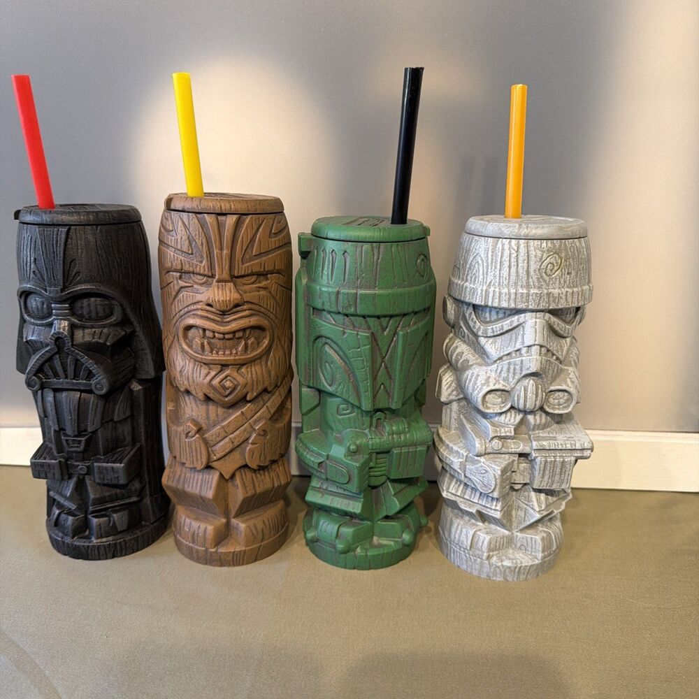 Star Wars Geeki Tikis Tumbler Darth Vader Chewbacca Boba Fett Stormtrooper Lot 4
